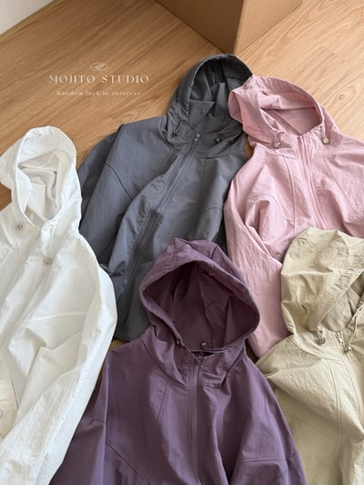 輕薄防曬抽繩連帽外套｜速乾透氣・慵懶寬版必備7