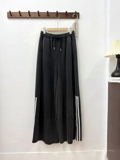 美式側條線顯瘦垂墜感寬鬆運動長褲7