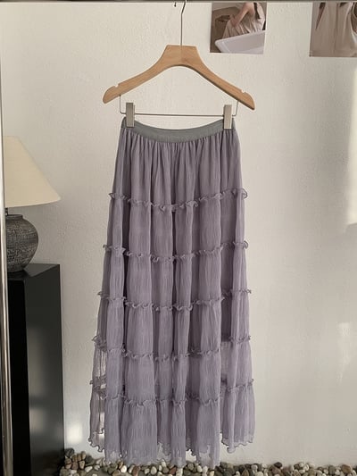 法式木耳滾邊層層蛋糕長裙16