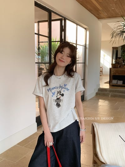 韓系愛心米奇慵懶短袖T恤10