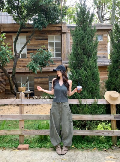 美式街頭感.大口袋工裝牛仔褲2