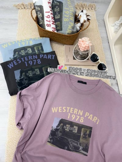 復古街景印花寬鬆TEE10