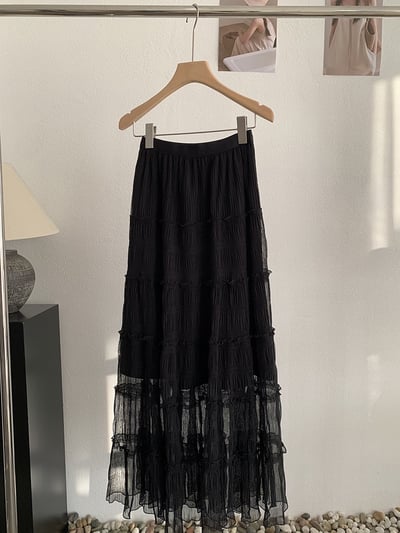 法式木耳滾邊層層蛋糕長裙15