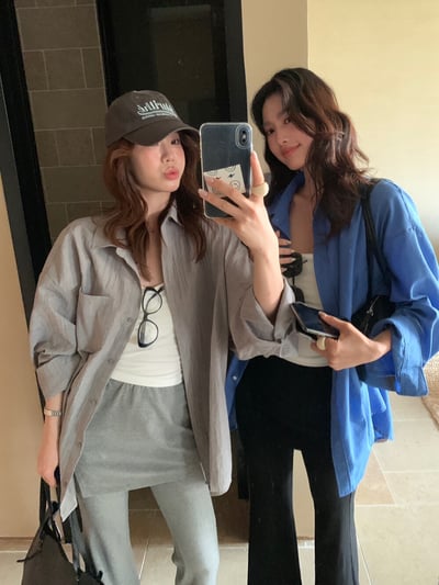 檸檬家#慵懶肌理感透氣襯衫2