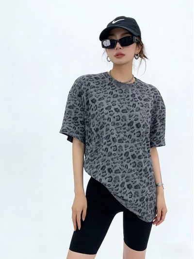 個性街頭豹紋寬版T｜慵懶顯瘦必收款6