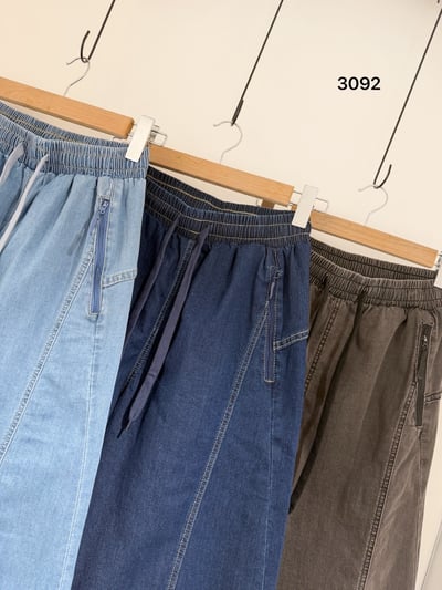 潮流時尚鬆緊綁帶彎刀寬褲7