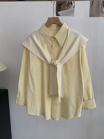 法式溫柔感線條襯衫+披肩11