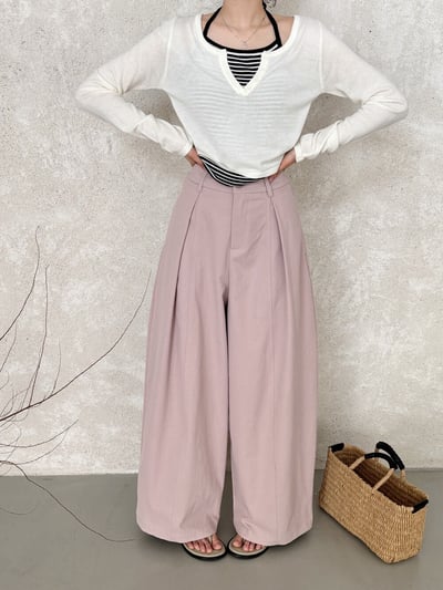 韓單抗皺垂感百搭休閒神褲6