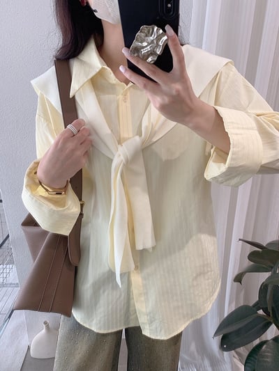 法式溫柔感線條襯衫+披肩18