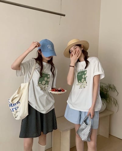 清新小雛菊加州印花T｜夏日減齡百搭款2
