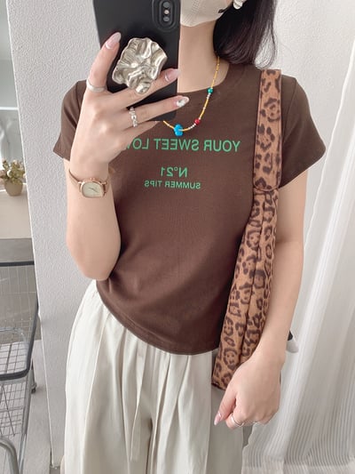 甜感修身字母短版T14