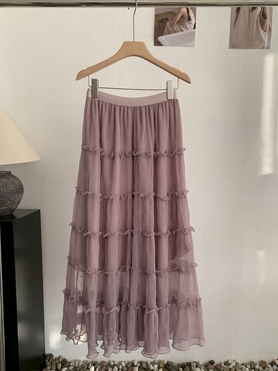 法式木耳滾邊層層蛋糕長裙17