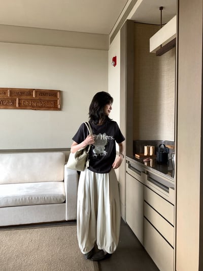 蕾絲感Kitty印花短袖T4