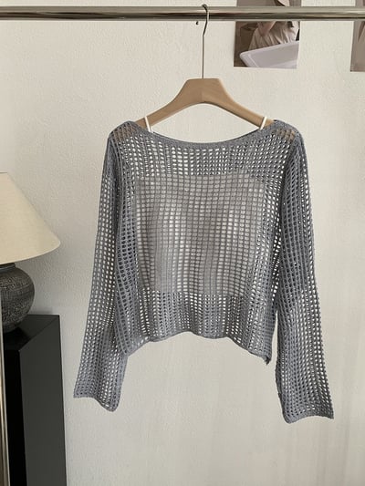 慵懶鏤空針織防曬罩衫＋細肩帶美背小可愛23