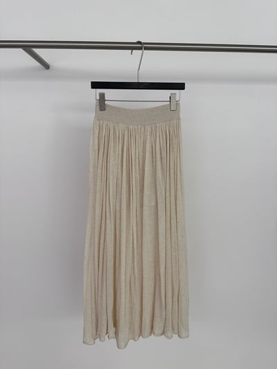 慵懶風亞麻天絲垂墜感百褶長裙8