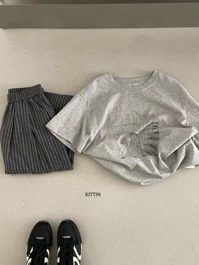 韓系條紋慵懶寬鬆直筒闊腿褲21