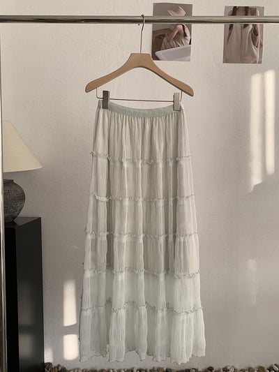 法式木耳滾邊層層蛋糕長裙13