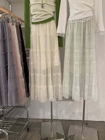 法式木耳滾邊層層蛋糕長裙2