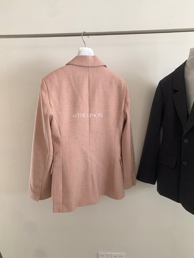 檸檬家#春日氣質裸粉修身西裝外套16