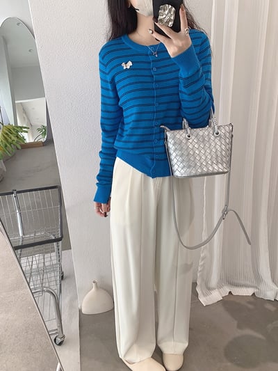 韓系復古單釦壓摺西裝寬褲17