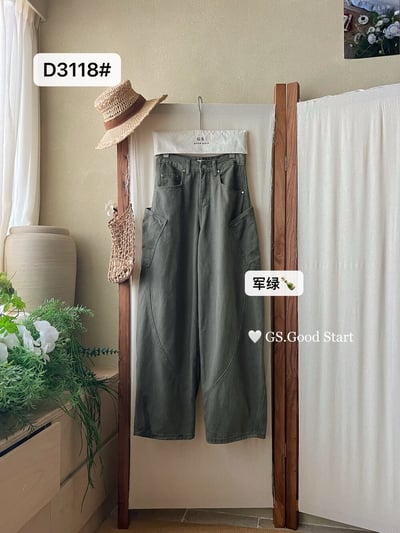 美式街頭感.大口袋工裝牛仔褲16