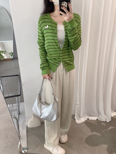 韓系復古單釦壓摺西裝寬褲12