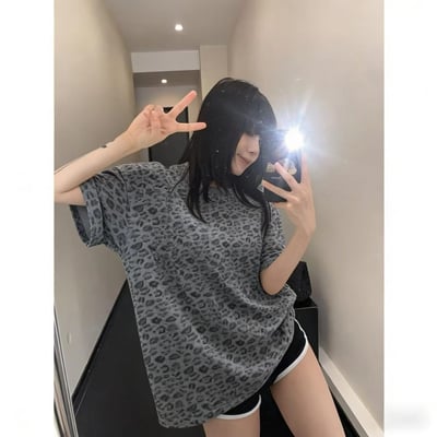 個性街頭豹紋寬版T｜慵懶顯瘦必收款4
