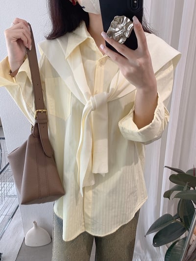 法式溫柔感線條襯衫+披肩12