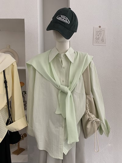 法式溫柔感線條襯衫+披肩6