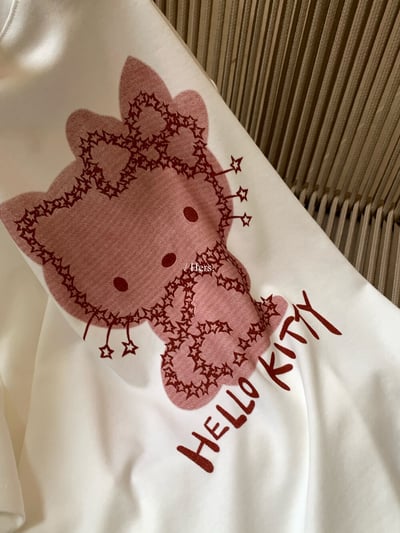 蕾絲感Kitty印花短袖T10