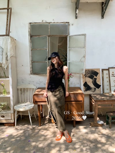 美式酷感工裝口袋長裙15