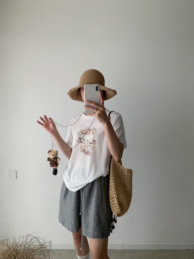 復古塗鴉Kitty印花短TEE+娃娃項鍊8