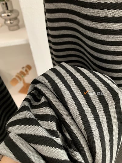 慵懶感撞色條紋垂感寬褲13