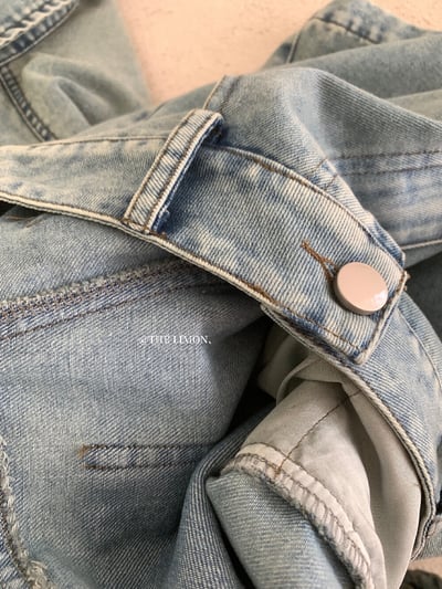 檸檬家～復古水洗牛仔外套＋高腰顯瘦牛仔短褲套裝10