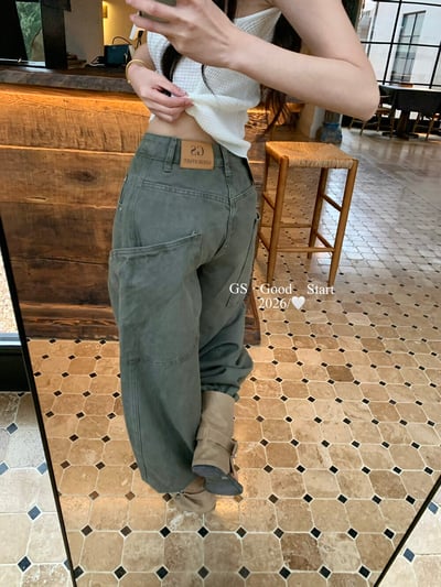 美式街頭感.大口袋工裝牛仔褲17