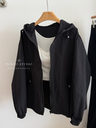 輕薄防曬抽繩連帽外套｜速乾透氣・慵懶寬版必備14