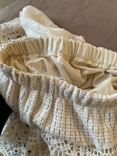 法式度假風蕾絲拼接長裙8