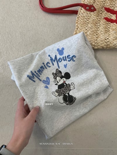 韓系愛心米奇慵懶短袖T恤14