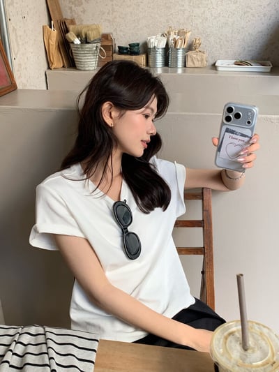 檸檬家#人手三件.日常百搭純色短袖T恤14