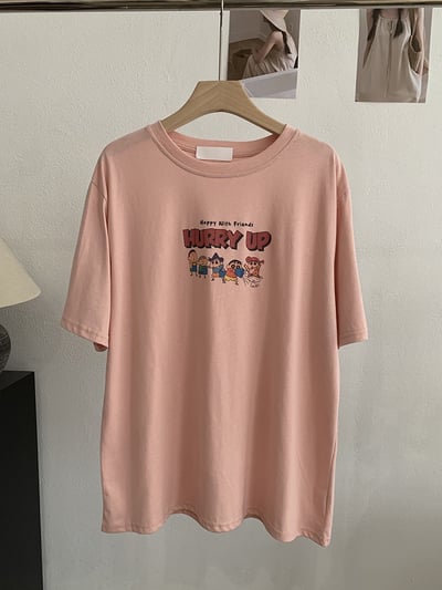 小新家族童趣卡通印花寬鬆T恤8