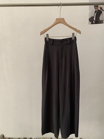 顯瘦立體剪裁高腰垂感西裝寬褲15