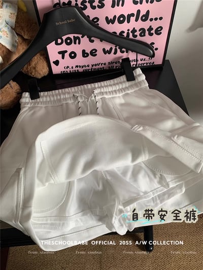 率性工裝抽繩褲裙（內附安全褲）9