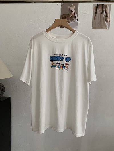 小新家族童趣卡通印花寬鬆T恤6