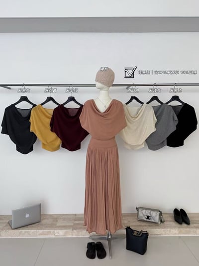 鎖骨垂墜感針織上衣｜溫柔氣質穿搭11