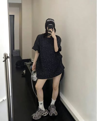 個性街頭豹紋寬版T｜慵懶顯瘦必收款7