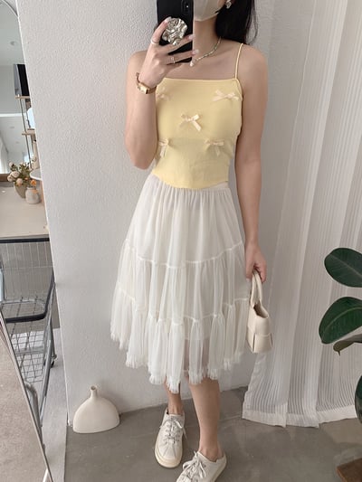 甜美不規則蛋糕網紗飄逸短裙12