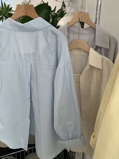 春日柔霧後開釦設計感防曬襯衫兩件套7