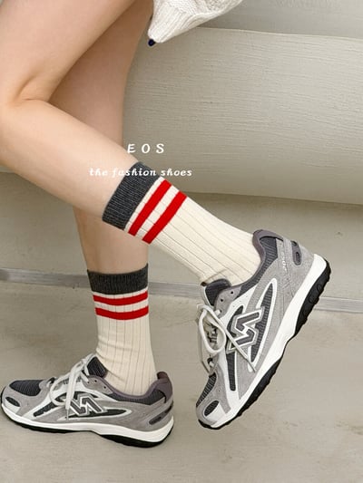 韓系拼接配色復古運動鞋7