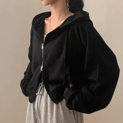 Kahlo｜韓系慵懶短版連帽空氣棉外套5