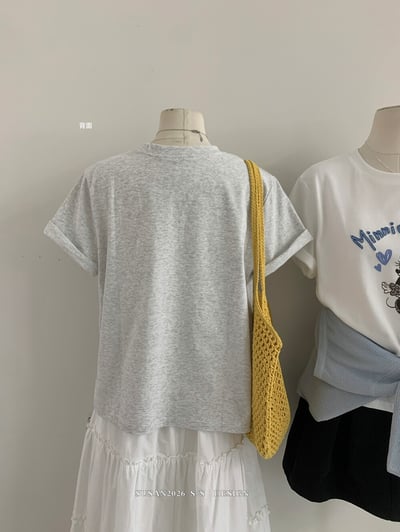 韓系愛心米奇慵懶短袖T恤16